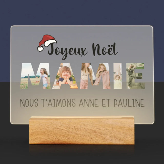 Collage Photo De Lettre: Joyeux Noël Mamie - Impression Sur Verre Acrylique