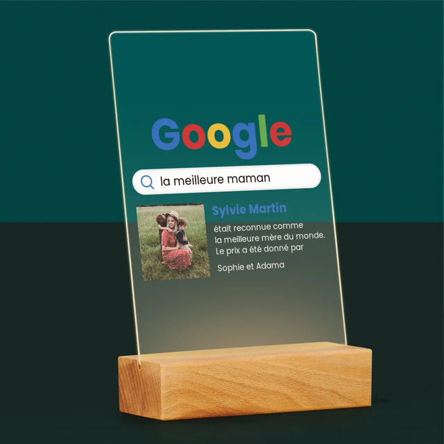 La Photo Et Un Texte: Meilleure Maman, Le Résultat Google - Impression Sur Verre Acrylique 