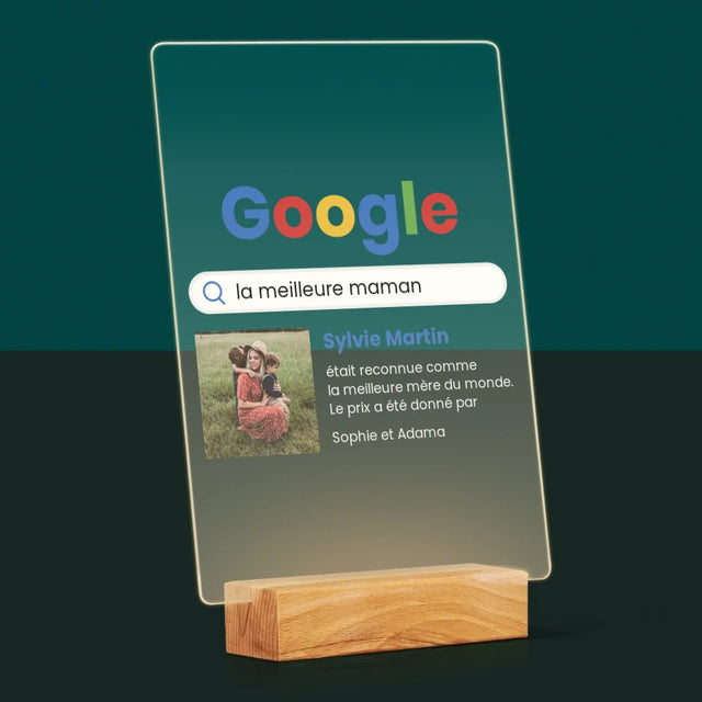 La Photo Et Un Texte: Meilleure Maman, Le Résultat Google - Impression Sur Verre Acrylique 