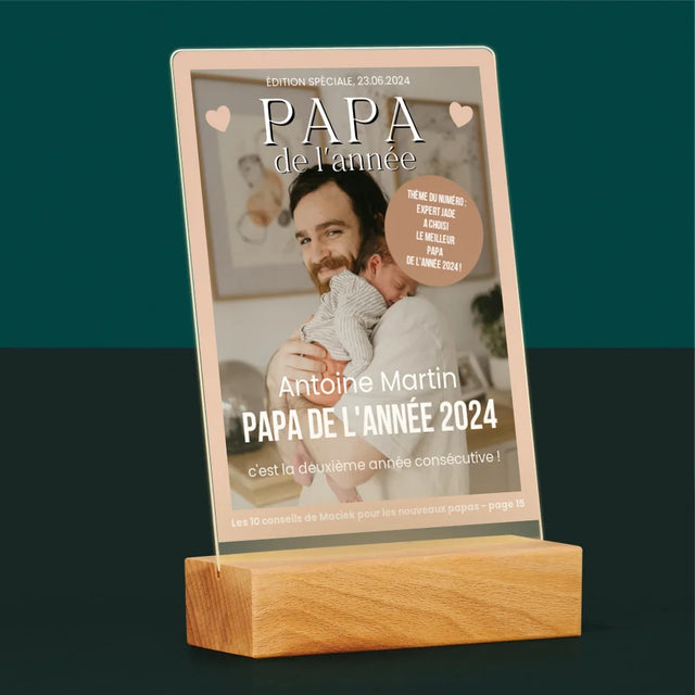 La Couverture De Magazine: Papa De L'Année - Impression Sur Verre Acrylique