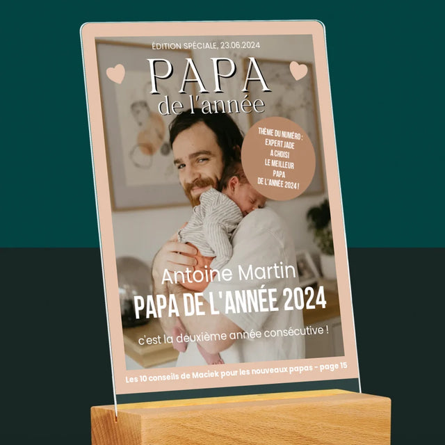 La Couverture De Magazine: Papa De L'Année - Impression Sur Verre Acrylique