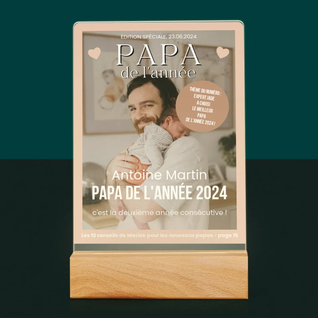 La Couverture De Magazine: Papa De L'Année - Impression Sur Verre Acrylique