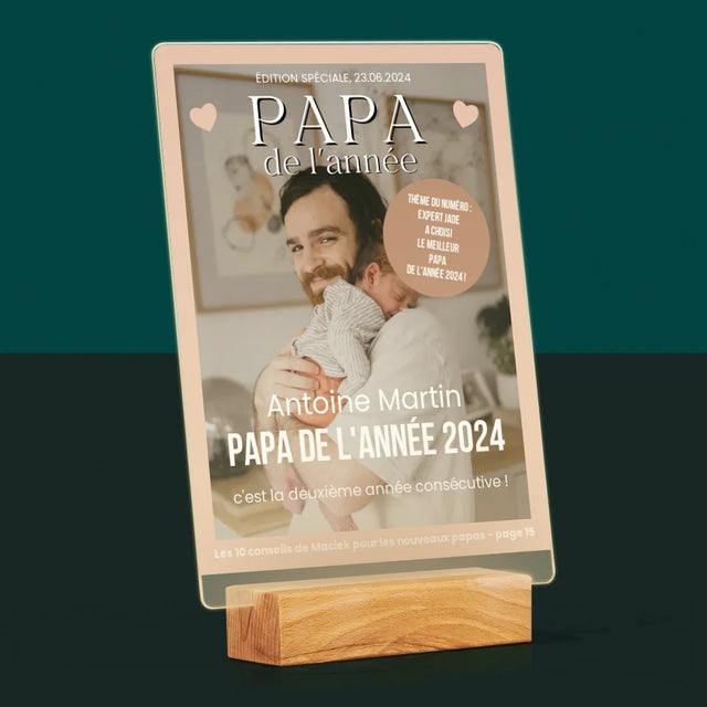 La Couverture De Magazine: Papa De L'Année - Impression Sur Verre Acrylique