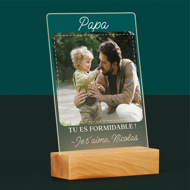 La Photo Et Un Texte: Papa Formidable - Impression Sur Verre Acrylique