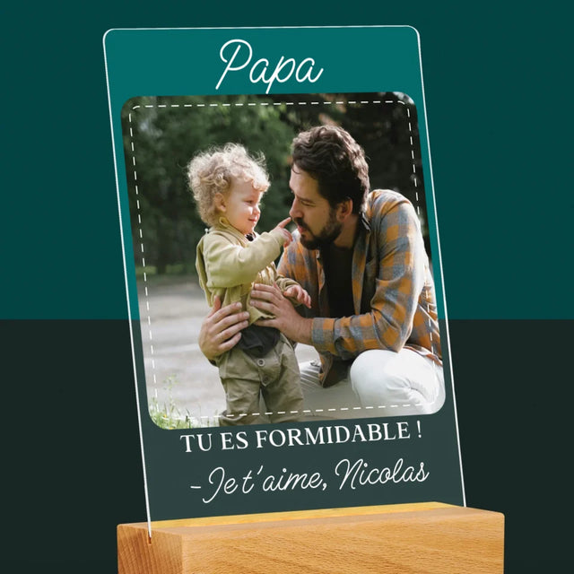 La Photo Et Un Texte: Papa Formidable - Impression Sur Verre Acrylique