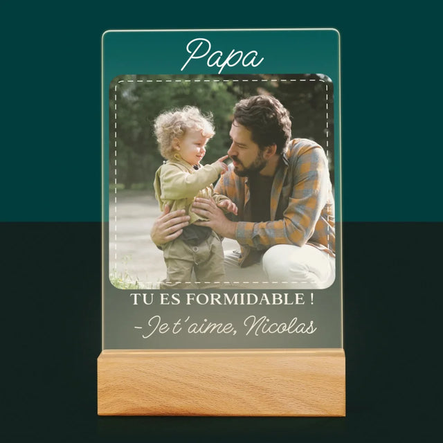 La Photo Et Un Texte: Papa Formidable - Impression Sur Verre Acrylique