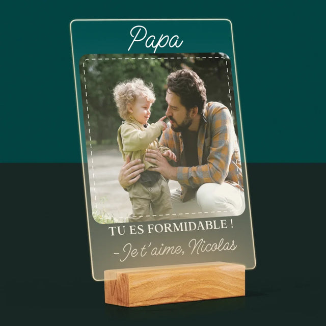 La Photo Et Un Texte: Papa Formidable - Impression Sur Verre Acrylique