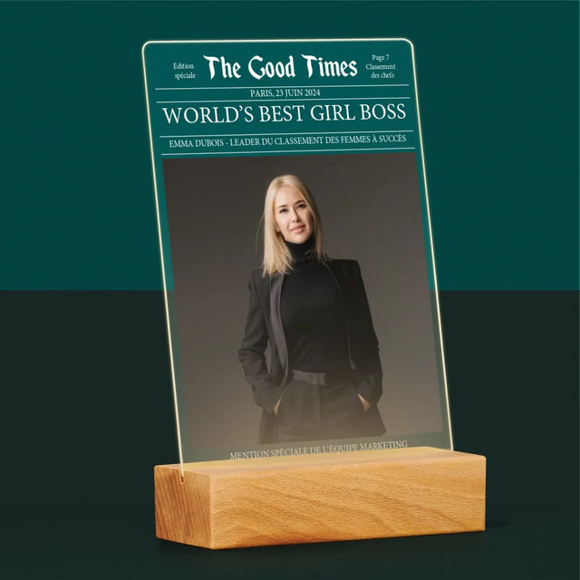 La Couverture De Magazine: World’S Best Girl Boss - Impression Sur Verre Acrylique