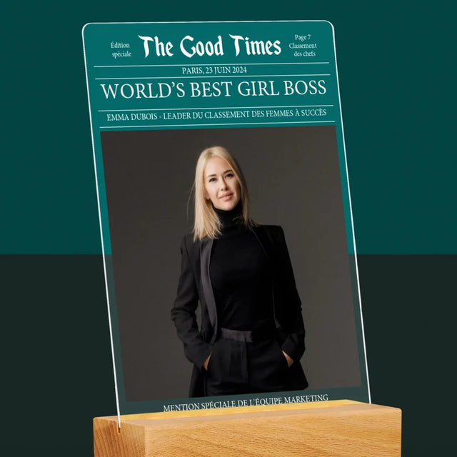 La Couverture De Magazine: World’S Best Girl Boss - Impression Sur Verre Acrylique