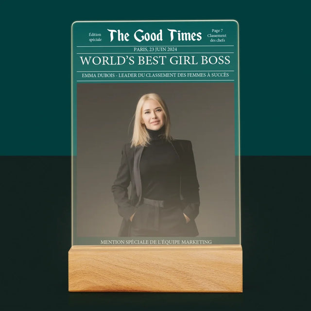 La Couverture De Magazine: World’S Best Girl Boss - Impression Sur Verre Acrylique