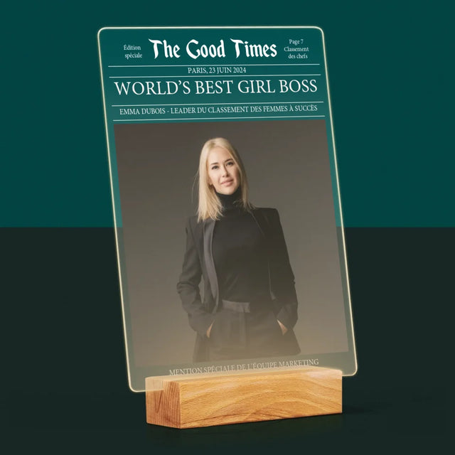 La Couverture De Magazine: World’S Best Girl Boss - Impression Sur Verre Acrylique