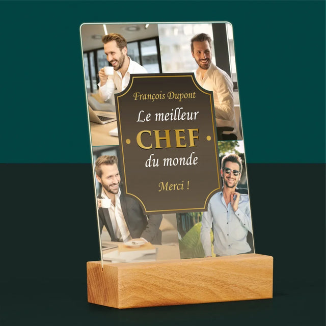 Le Collage Photo: Le Meilleur Patron - Impression Sur Verre Acrylique