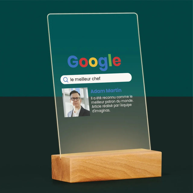 La Photo Et Un Texte: Meilleur Patron Résultat Google - Impression Sur Verre Acrylique