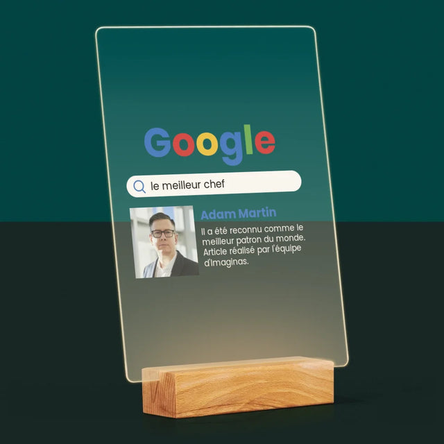 La Photo Et Un Texte: Meilleur Patron Résultat Google - Impression Sur Verre Acrylique