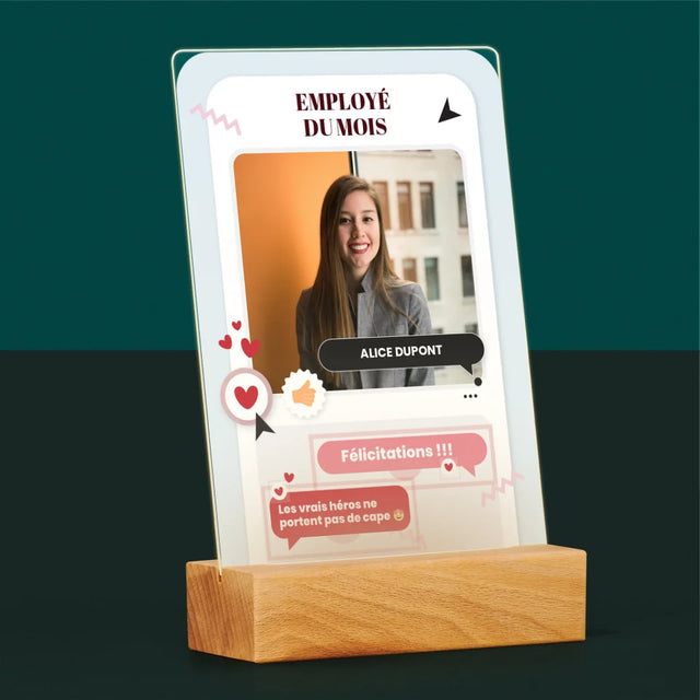 La Photo Et Un Texte: Employé Du Mois - Impression Sur Verre Acrylique