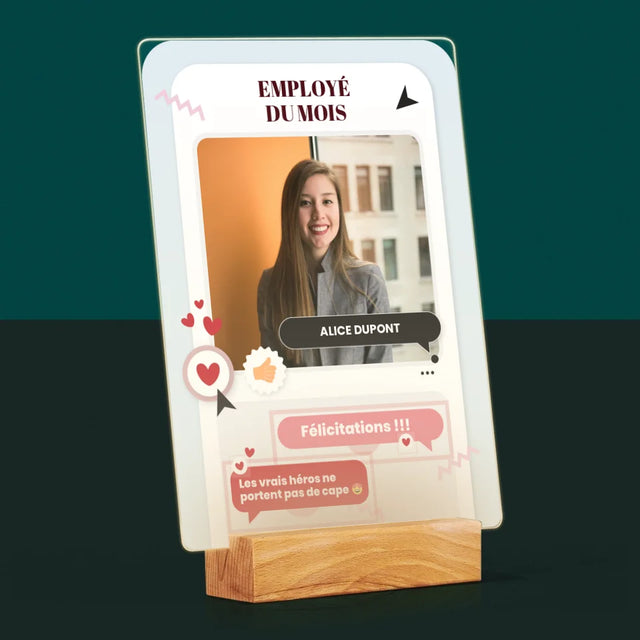 La Photo Et Un Texte: Employé Du Mois - Impression Sur Verre Acrylique