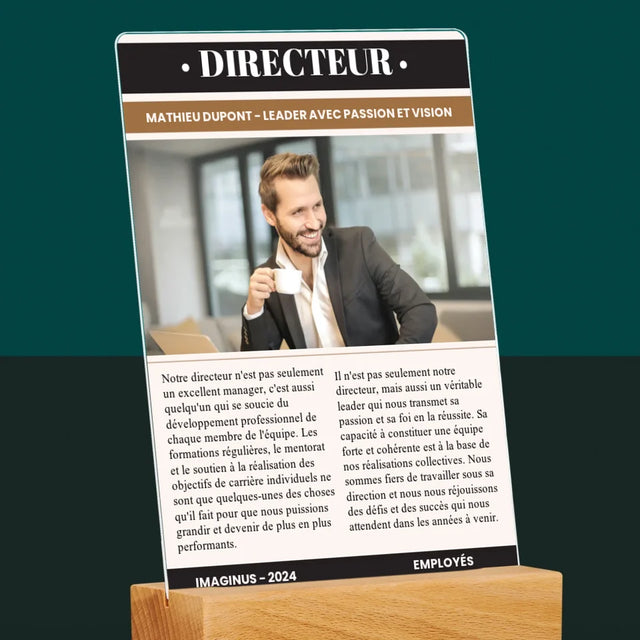 La Couverture De Magazine: Directeur - Impression Sur Verre Acrylique