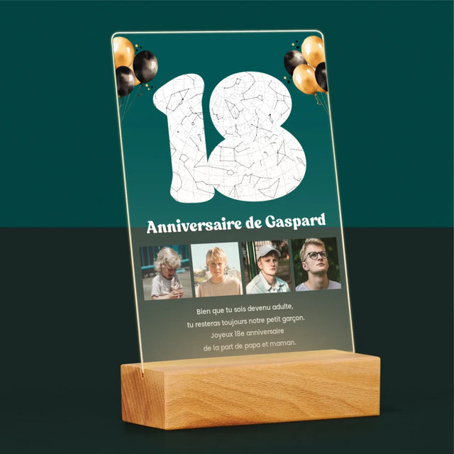 La Carte Des Étoiles: 18E Anniversaire, Étoiles, Avec Dédicace - Impression Sur Verre Acrylique 