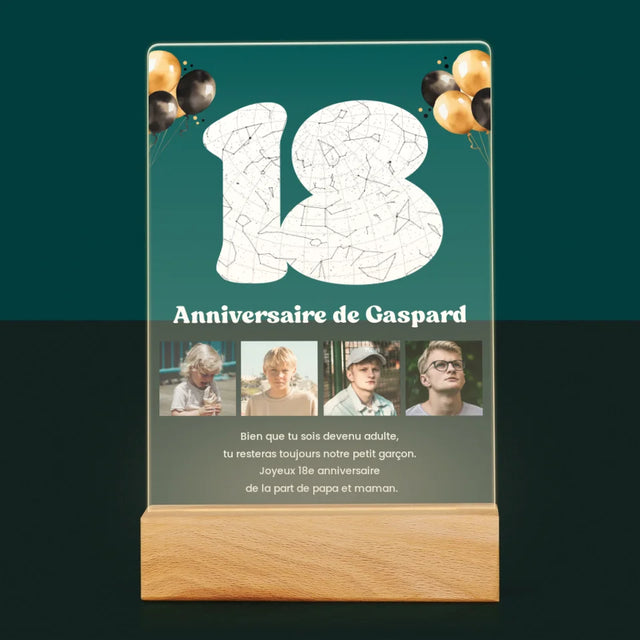 La Carte Des Étoiles: 18E Anniversaire, Étoiles, Avec Dédicace - Impression Sur Verre Acrylique 