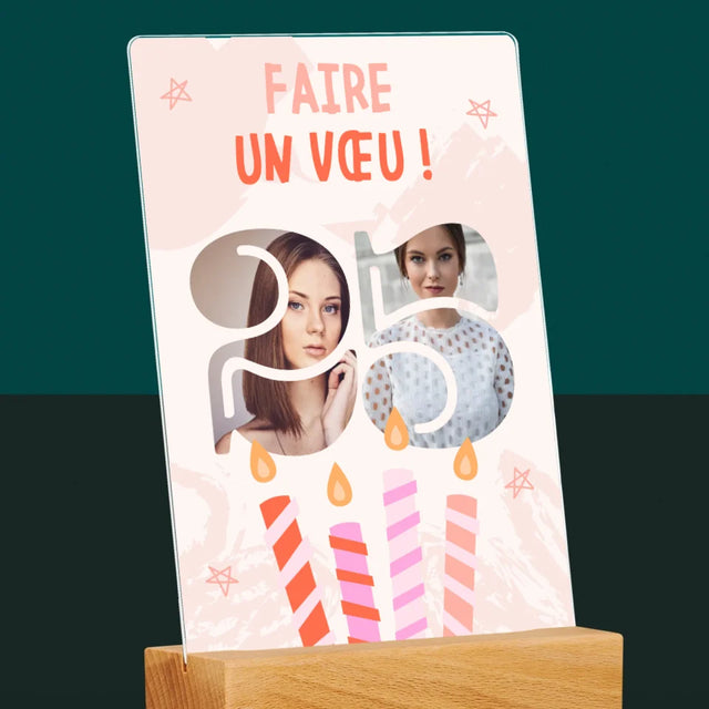 Collage Photo De Lettre: Faire Un Vœu - Impression Sur Verre Acrylique