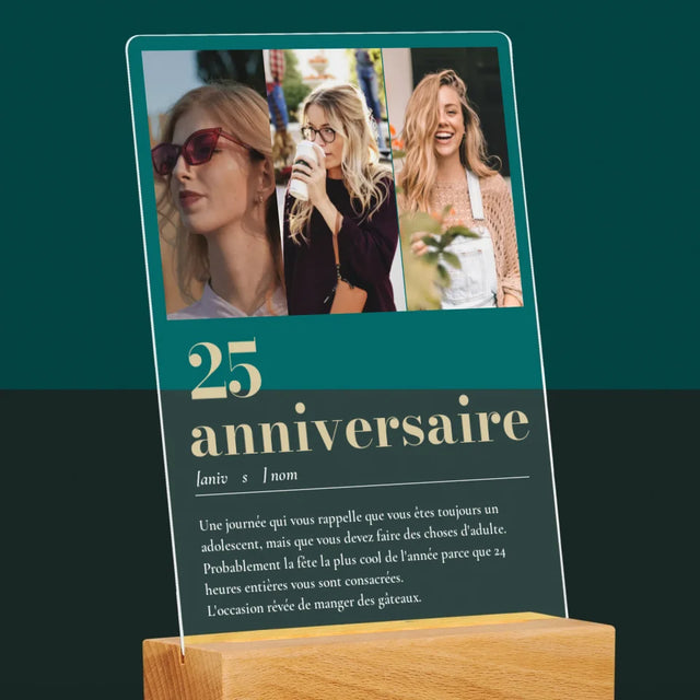 Le Collage Photo: 25E Anniversaire Définition - Impression Sur Verre Acrylique