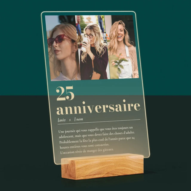 Le Collage Photo: 25E Anniversaire Définition - Impression Sur Verre Acrylique