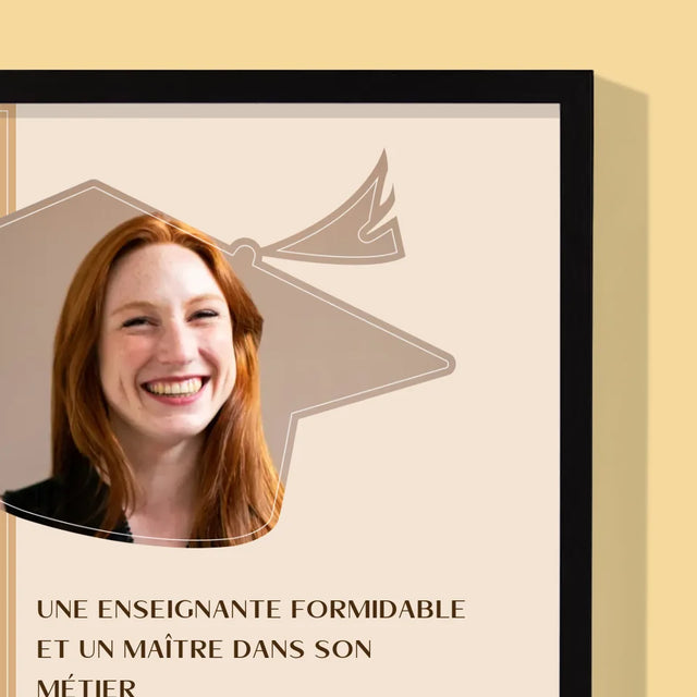 La Photo Et Un Texte: Diplôme Pour Un Enseignant - Impression Encadrée 30X40