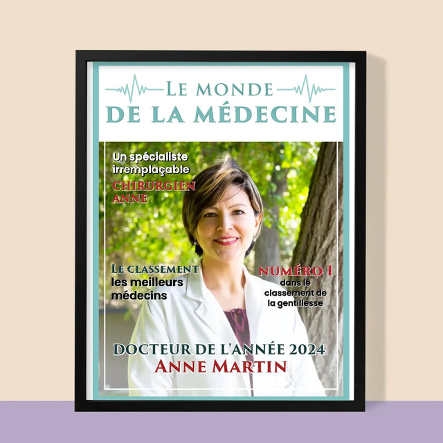 La Couverture De Magazine: Le Monde De La Médecine - Impression Encadrée 30X40