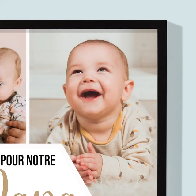 Le Collage Photo: Pour Notre Papa - Impression Encadrée 30X40