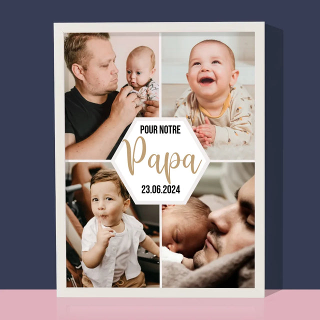 Le Collage Photo: Pour Notre Papa - Impression Encadrée 30X40