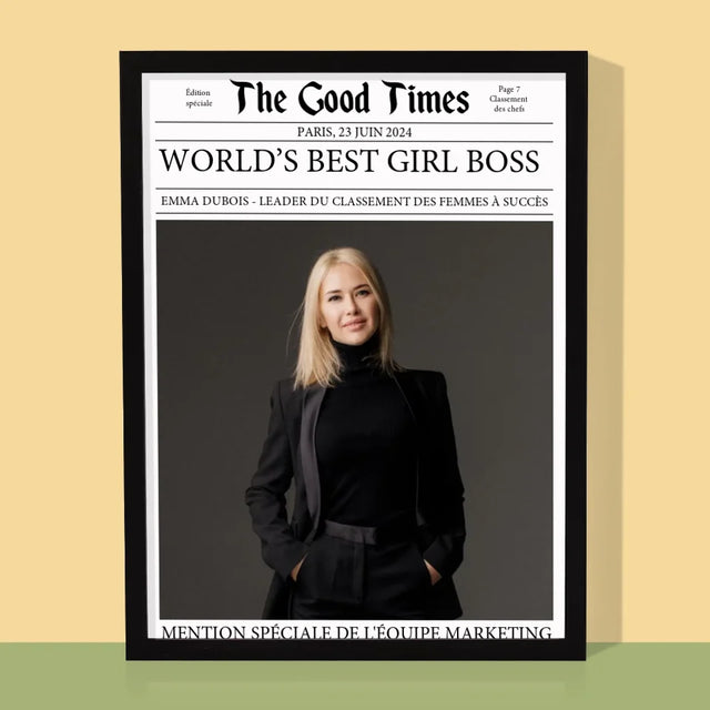 La Couverture De Magazine: World’S Best Girl Boss - Impression Encadrée 30X40