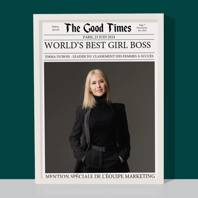 La Couverture De Magazine: World’S Best Girl Boss - Impression Encadrée 30X40