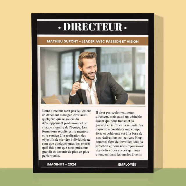 La Couverture De Magazine: Directeur - Impression Encadrée 30X40