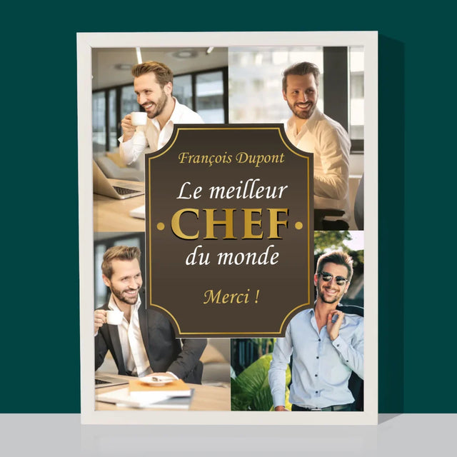 Le Collage Photo: Le Meilleur Chef Du Monde - Impression Encadrée 30X40