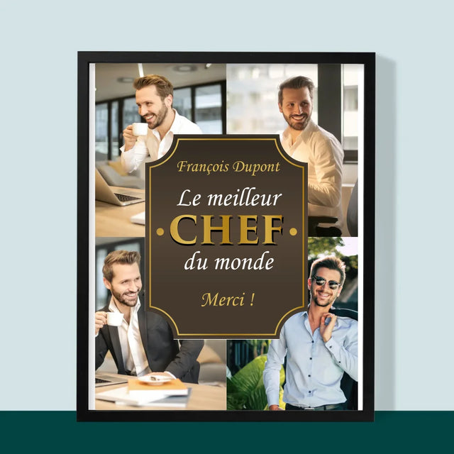 Le Collage Photo: Le Meilleur Chef Du Monde - Impression Encadrée 30X40