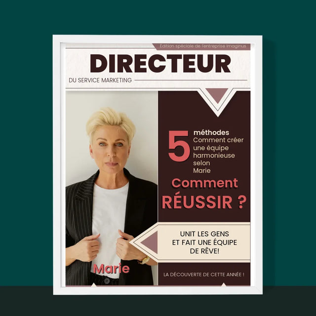 La Couverture De Magazine: Directeur - Impression Encadrée 30X40