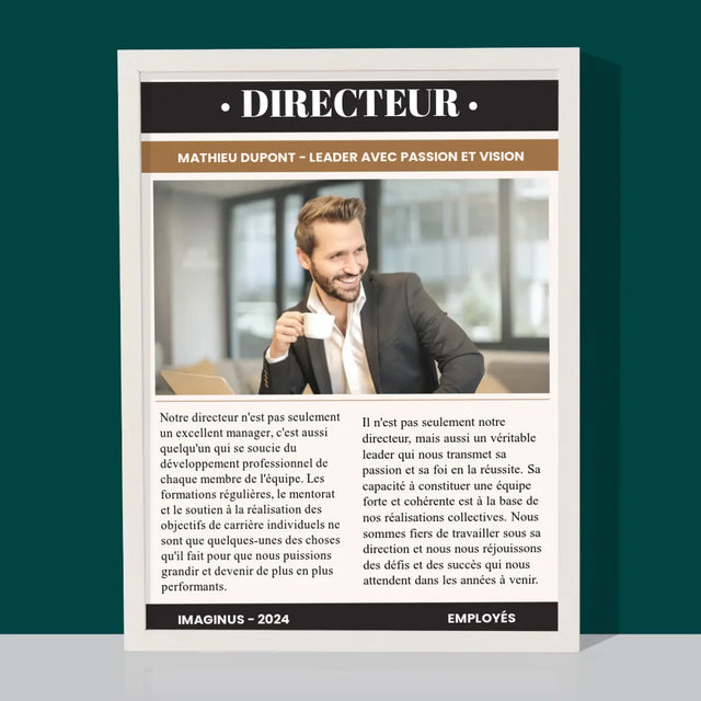 La Couverture De Magazine: Directeur - Impression Encadrée 30X40