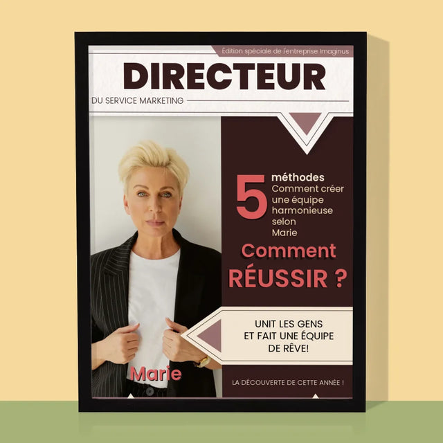 La Couverture De Magazine: Directeur - Impression Encadrée 30X40