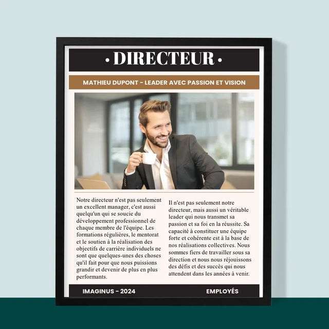 La Couverture De Magazine: Directeur - Impression Encadrée 30X40