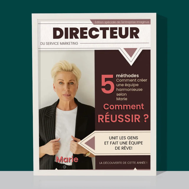 La Couverture De Magazine: Directeur - Impression Encadrée 30X40