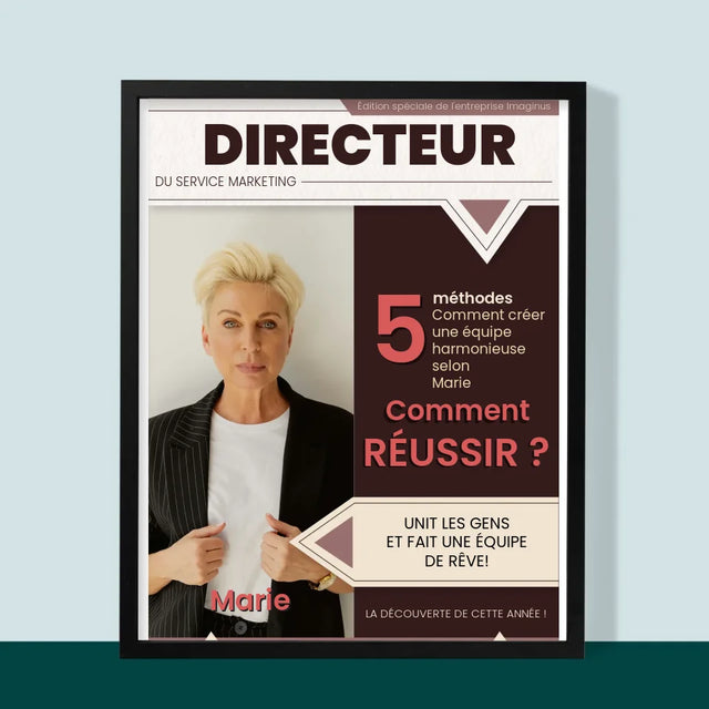 La Couverture De Magazine: Directeur - Impression Encadrée 30X40