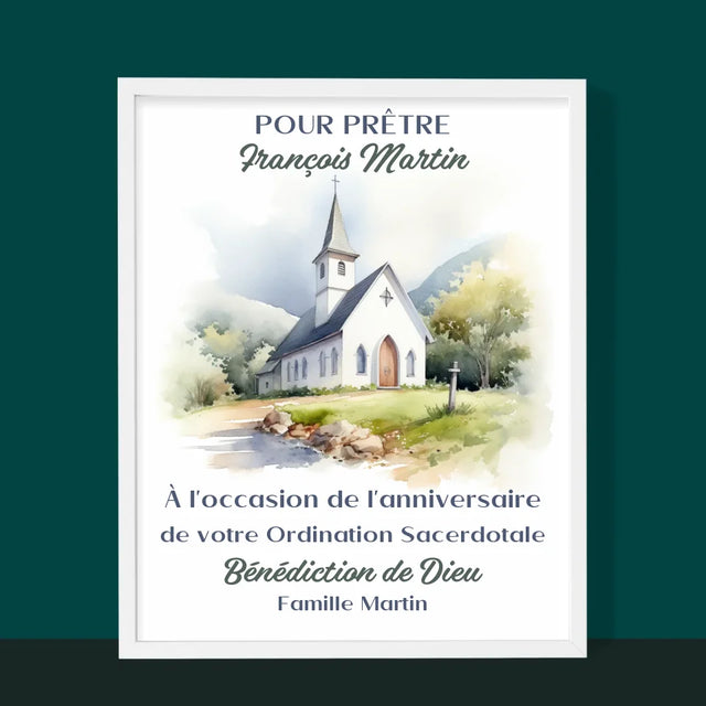 Le Prénom Et Un Texte: Anniversaire De L'Ordination Sacerdotale - Impression Encadrée 30X40