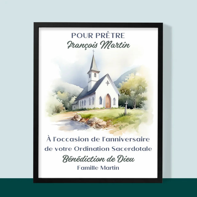 Le Prénom Et Un Texte: Anniversaire De L'Ordination Sacerdotale - Impression Encadrée 30X40