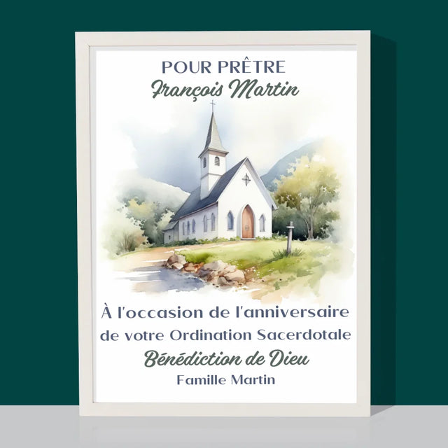 Le Prénom Et Un Texte: Anniversaire De L'Ordination Sacerdotale - Impression Encadrée 30X40