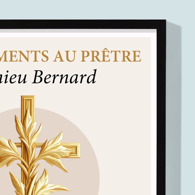 Le Prénom Et Un Texte: Remerciements Au Prêtre  - Impression Encadrée 30X40