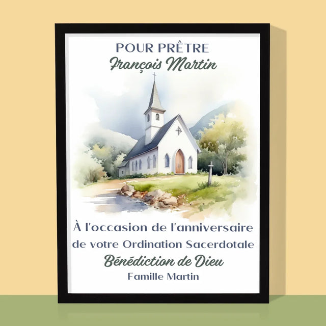 Le Prénom Et Un Texte: Anniversaire De L'Ordination Sacerdotale - Impression Encadrée 30X40