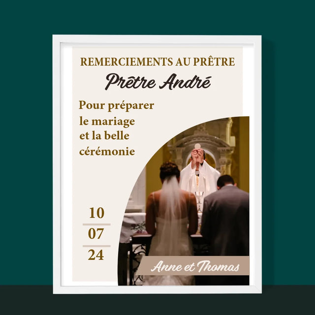 La Photo Et Un Texte: Remerciements Au Prêtre Mariage - Impression Encadrée 30X40