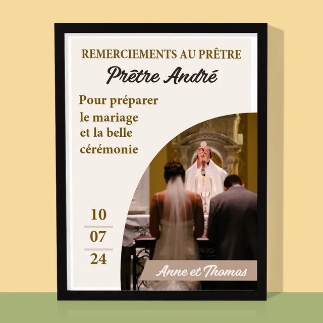 La Photo Et Un Texte: Remerciements Au Prêtre Mariage - Impression Encadrée 30X40