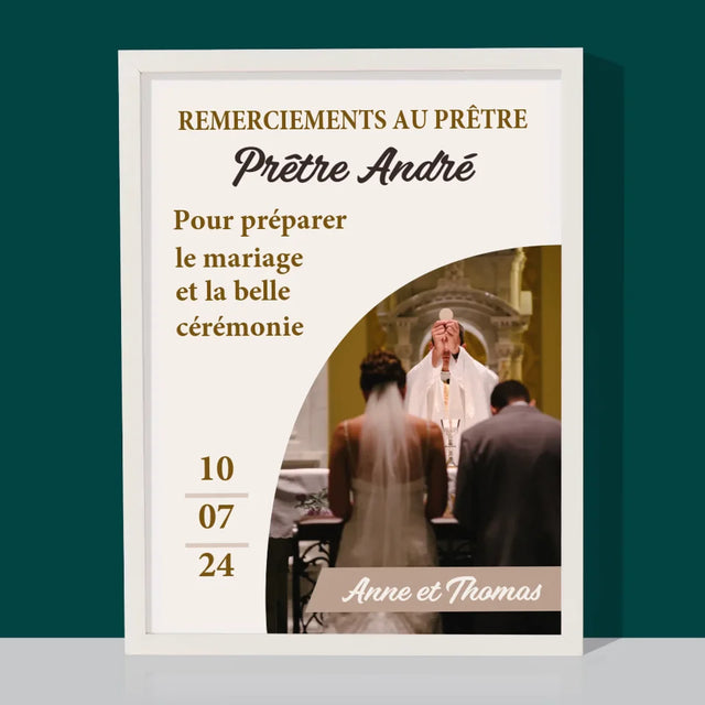 La Photo Et Un Texte: Remerciements Au Prêtre Mariage - Impression Encadrée 30X40