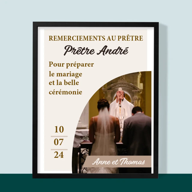 La Photo Et Un Texte: Remerciements Au Prêtre Mariage - Impression Encadrée 30X40